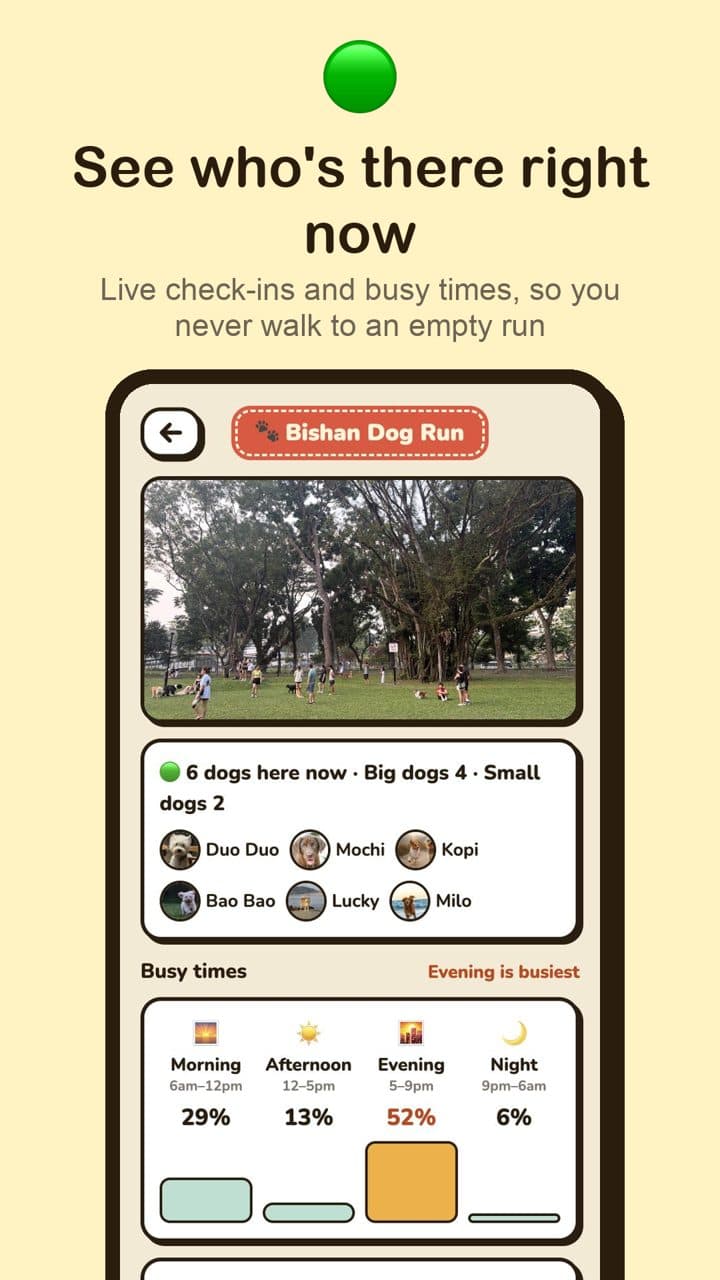 See who's there right now: example screen