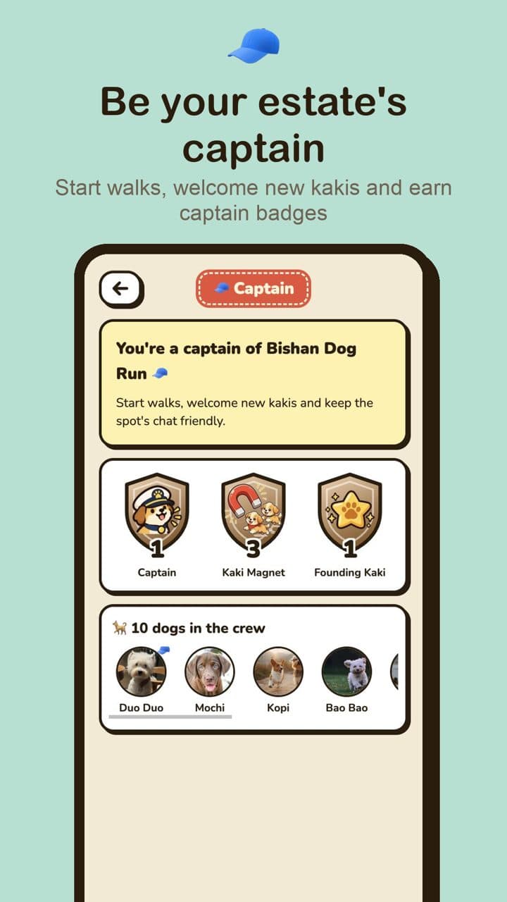 Be your estate's captain: example screen